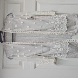 Cream Floral Lace Cardigan